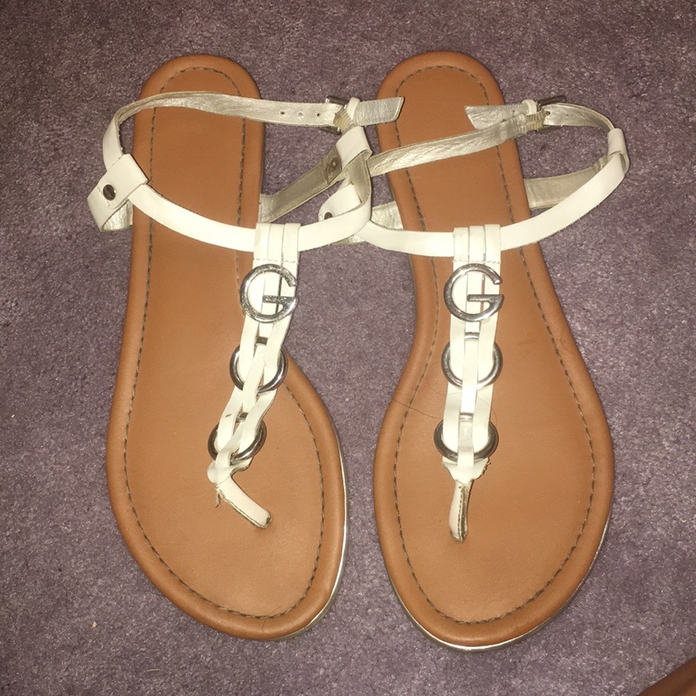 White Guess Sandals